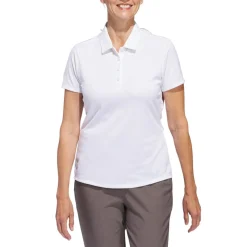 Adidas Pikétröjor Dam-W Solid Performance Short Sleeve Polo Shirt Vit White
