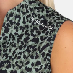 Bogeys & Birdies Pikétröjor Dam-W Tech Blade SL AOP Svart Clover Green/Black