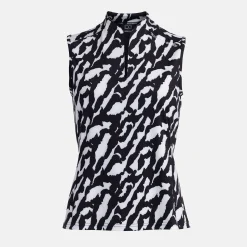 Bogeys & Birdies Pikétröjor Dam-W Tech Blade SL AOP Svart Vit Black/White (Zebra)