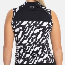 Bogeys & Birdies Pikétröjor Dam-W Tech Blade SL AOP Svart Vit Black/White (Zebra)