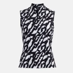 Bogeys & Birdies Pikétröjor Dam-W Tech Blade SL AOP Svart Vit Black/White (Zebra)