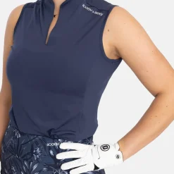 Bogeys & Birdies Pikétröjor Dam-W Tech Blade SL Solid Blå Navy