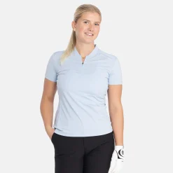 Bogeys & Birdies Pikétröjor Dam-W Tech Blade V-Neck Tee 2.0 Chambray Blue