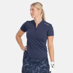 Bogeys & Birdies Pikétröjor Dam-W Tech Blade V-Neck Tee 2.0 Blå Navy