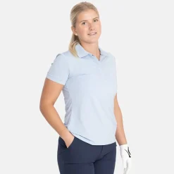 Bogeys & Birdies Pikétröjor Dam-W Tech Hidden Buttons Chambray Blue