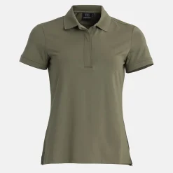 Bogeys & Birdies Pikétröjor Dam-W Tech Hidden Buttons Leaf Clover Green