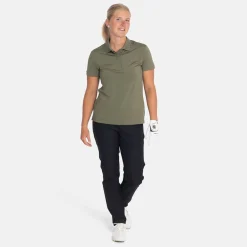 Bogeys & Birdies Pikétröjor Dam-W Tech Hidden Buttons Leaf Clover Green