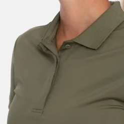 Bogeys & Birdies Pikétröjor Dam-W Tech Hidden Buttons Leaf Clover Green