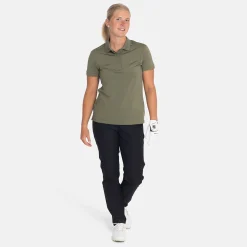 Bogeys & Birdies Pikétröjor Dam-W Tech Hidden Buttons Leaf Clover Green