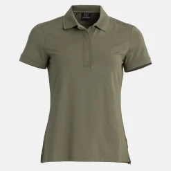 Bogeys & Birdies Pikétröjor Dam-W Tech Hidden Buttons Leaf Clover Green