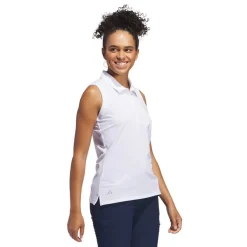 Adidas Pikétröjor Dam-W Ultimate Solid Sleeveless Polo Shirt Vit White