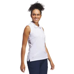 Adidas Pikétröjor Dam-W Ultimate Solid Sleeveless Polo Shirt Vit White