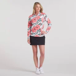 Puma Tröjor Dam-W You-V Beautiful Game 1/4 Zip White-Glow-Peach-Frost