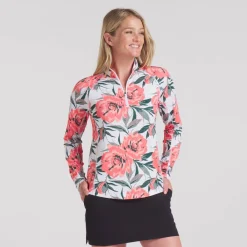 Puma Tröjor Dam-W You-V Beautiful Game 1/4 Zip White-Glow-Peach-Frost