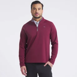 Puma Tröjor Herr-Waffle Fleece ¼ Zip Ruby-Shimmer