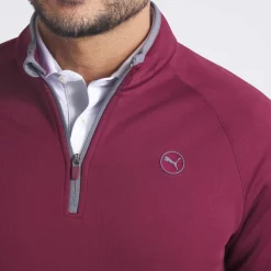 Puma Tröjor Herr-Waffle Fleece ¼ Zip Ruby-Shimmer