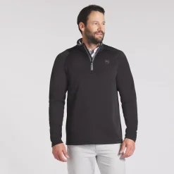 Puma Tröjor Herr-Waffle Fleece 1/4 Zip Svart Black