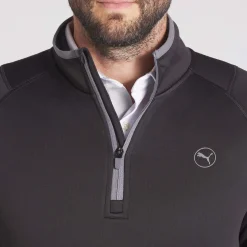 Puma Tröjor Herr-Waffle Fleece 1/4 Zip Svart Black