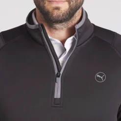 Puma Tröjor Herr-Waffle Fleece 1/4 Zip Svart Black