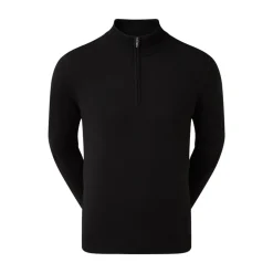 FootJoy Tröjor Herr-Wool Blend 1/2 Zip Lined Svart