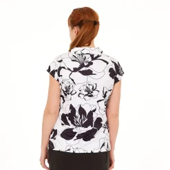 Func Factory Pikétröjor Dam-Zara Black Flowers (842)