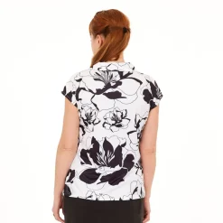 Func Factory Pikétröjor Dam-Zara Black Flowers (842)